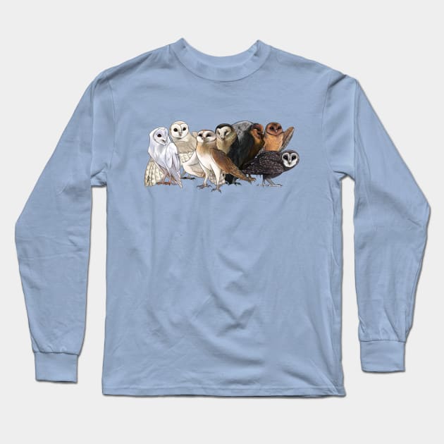 Barn Owl Spectrum Long Sleeve T-Shirt by Jaime Ricciardi